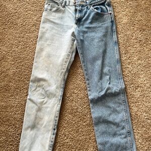 Wrangler Light and Dark Blue Denim Jeans